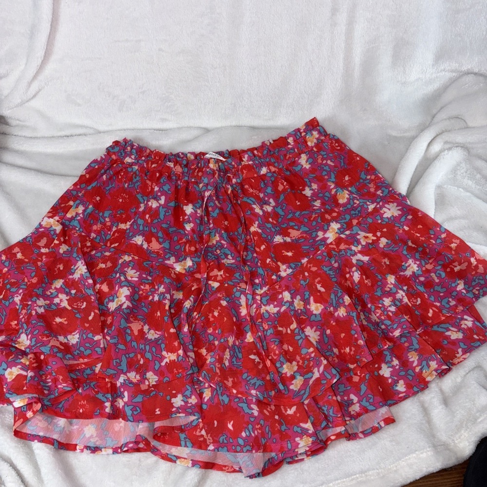SimpleFun Floral Skort Boho Flowy Coastal Cowgirl Butterfly‎ Hem Coachella Beach